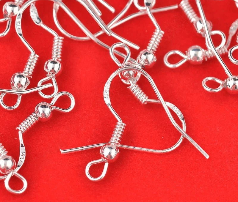 18mm Bulk 1000Pcs 925 Sterling Silver Jewelry Part Ear Hoop Connection Component Accessories Handmade Original Ear Clasp