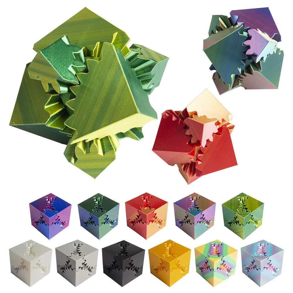 New 3D Printed Gear Ball Cube Rotating Toy Desktop Decorative Model Ornaments Boys Birthday Gift Hottest Fidget Item