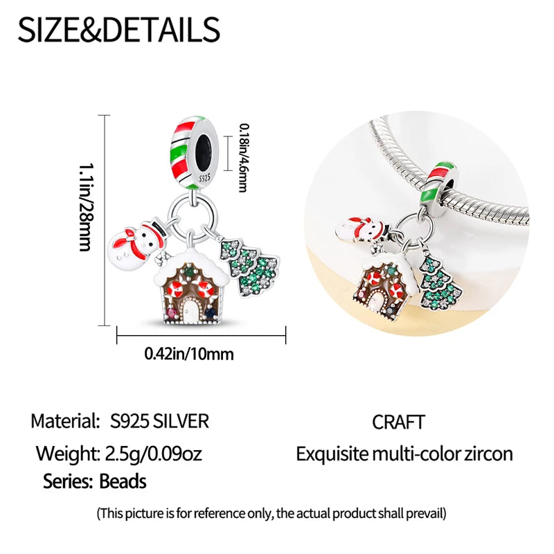 Fit Pandora 925 Original Bracelet 100% S925 Sterling Silver Christmas Series Charm For Women Jewelry DIY Bead Original New Item