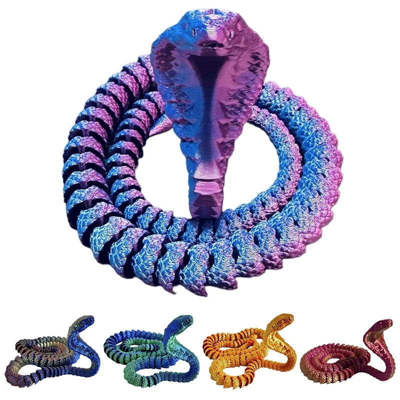 3D Printed Models Spider Octopus Snake Figurine Movable Joint Simulation Toys Creative Desktop Ornaments Toy Colorful Crafts