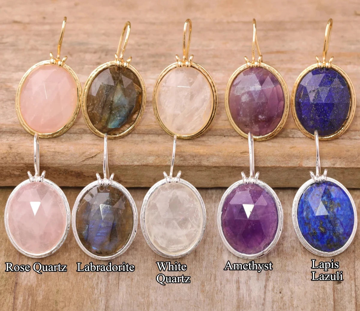 Luxury Women Earrings Oval Amethyst Lapis Lazuli Dangle Earring Classic Fashion Natural Stones Jewelry Bijoux Dropshipping