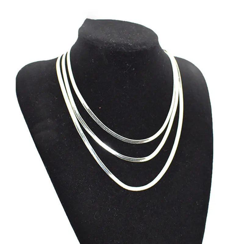 New 925 sterling silver 20/45/50/55/60cm Blade Chain Bracelet Necklace Men Women Fashion Charm Wedding Party Jewelry