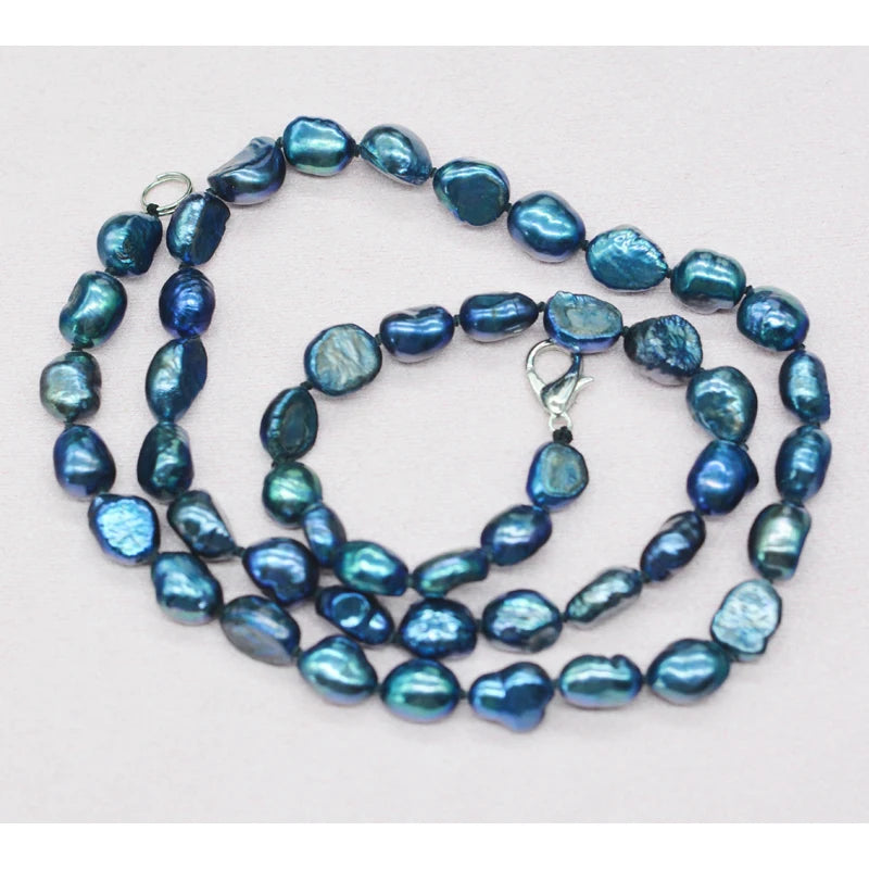 6mm Natural Gray Tahiti Baroque Pearl Necklace 45CM
