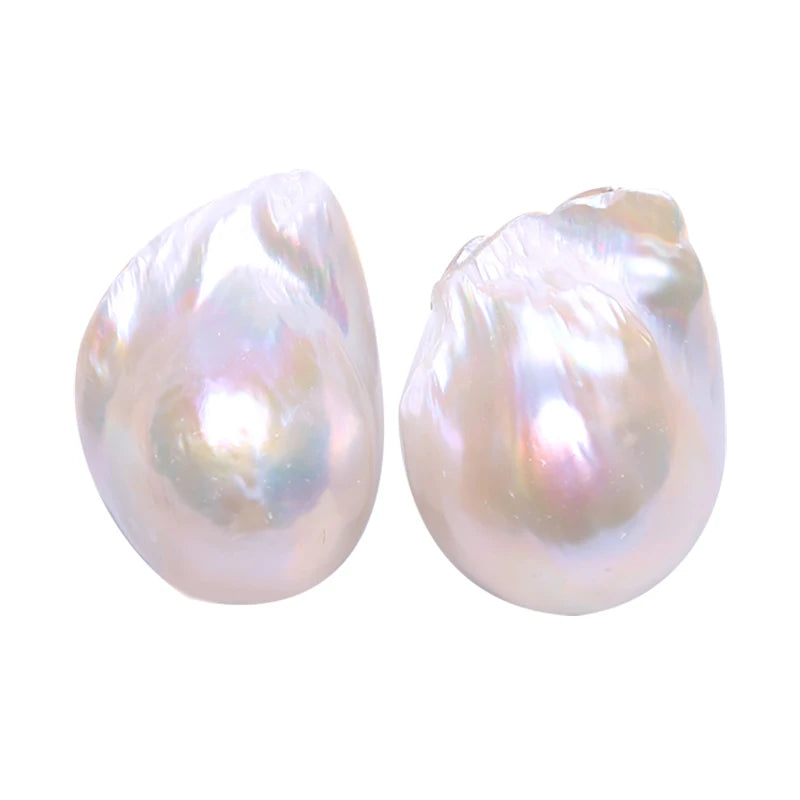 Natural Freshwater Pearl 925 Sterling Silver Large Baroque Pearl Stud Earrings 15-25mm INS Fine Jewelry Gifts for Women EA