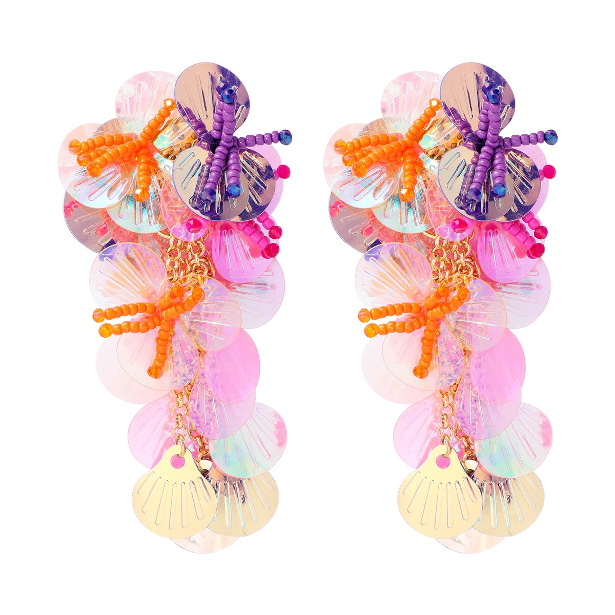 2024 Trend New Elegant Purple Series 38 Kinds Style Acrylic Rhinestone Tassel Earrings for Women Statement Jewelry Wholesale