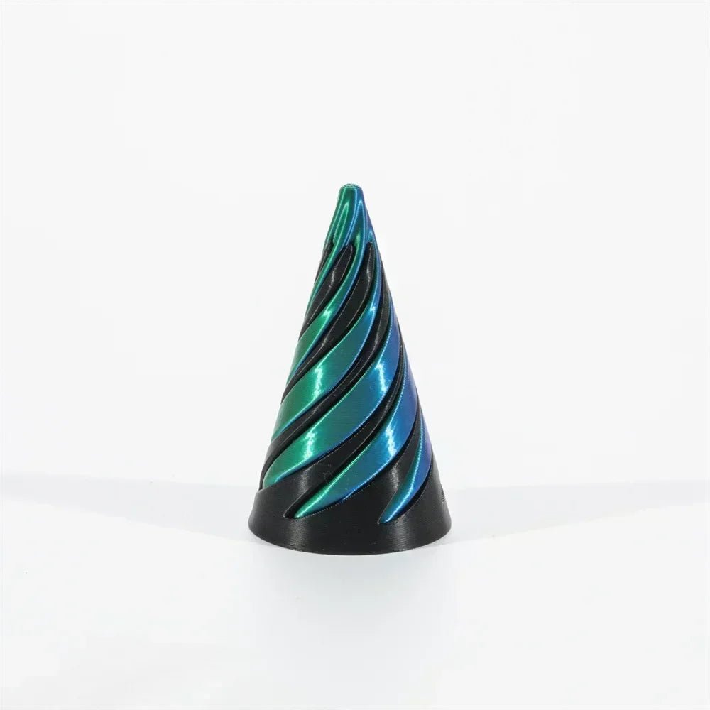 2025 3D Printed Spiral Cone Pyramid Helix Screw Fidget Toy Decompression Decorative Ornaments Impossible Passthrough Sculpture