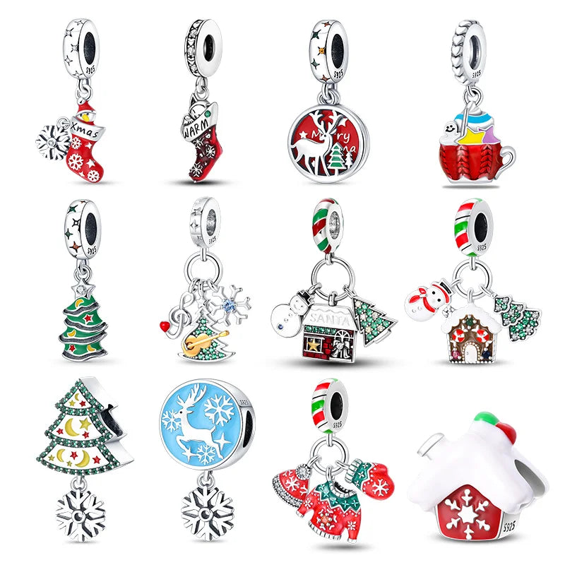 Fit Pandora 925 Original Bracelet 100% S925 Sterling Silver Christmas Series Charm For Women Jewelry DIY Bead Original New Item