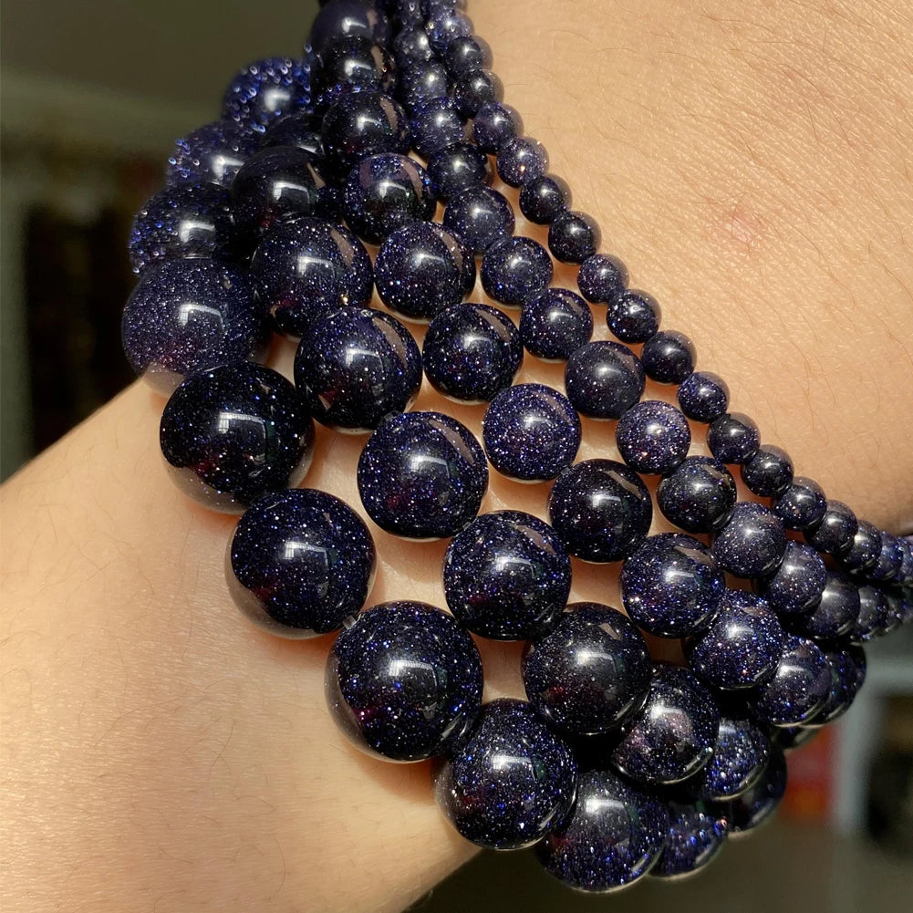 45 Style Natural Stone Beads Blue Chalcedony Crystal Glass Gemstone Jades Agate Beads Jewelry Making DIY Handmade Bracelet 15‘’