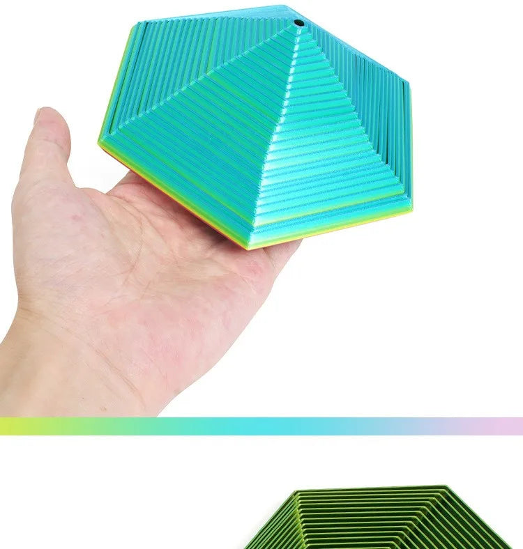 3D Printed Fractal Fidget Hexagon 7cm Portable Playing Sensory Anti-stress Toy Desktop Ornament Kid Toy Visual Toys