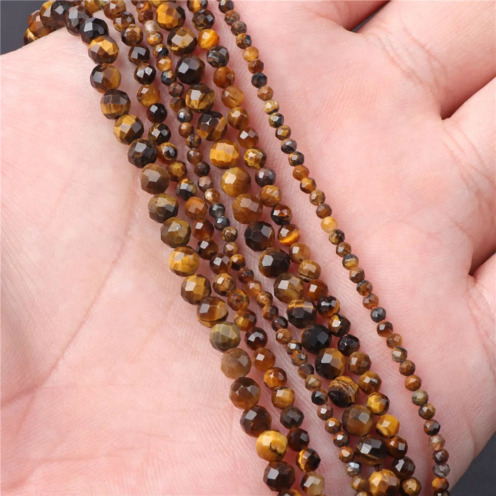 45 Kind Tiger Eye Stone Bead Natural Yellow Cabochon Round Faceted Square Loose Beads Fit Fashion Jewelry Making Handmade Supply