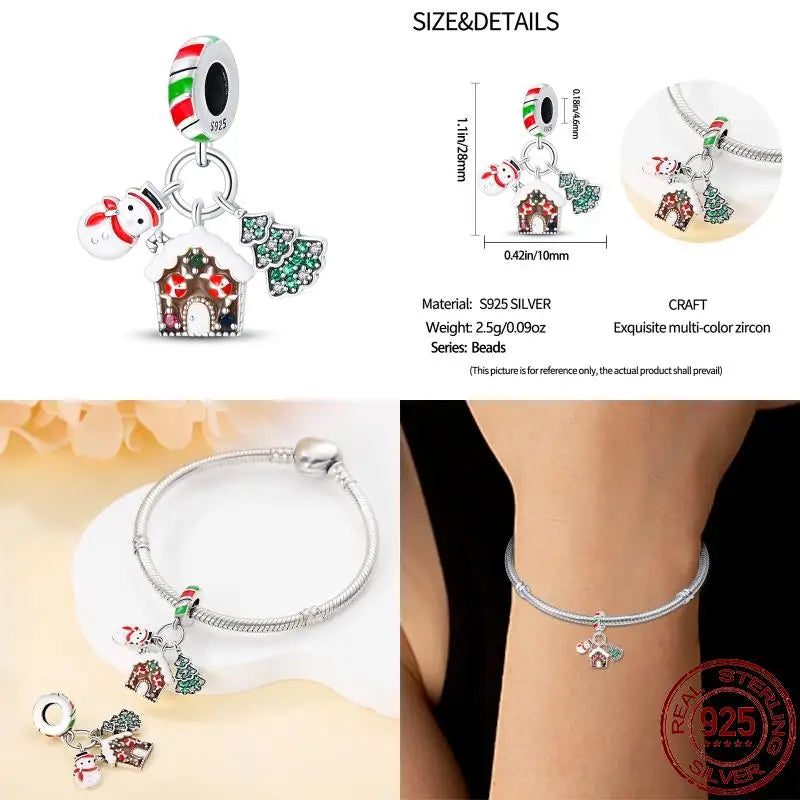 Fit Pandora 925 Original Bracelet 100% S925 Sterling Silver Christmas Series Charm For Women Jewelry DIY Bead Original New Item