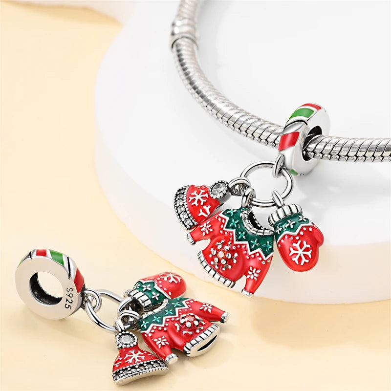 Fit Pandora 925 Original Bracelet 100% S925 Sterling Silver Christmas Series Charm For Women Jewelry DIY Bead Original New Item