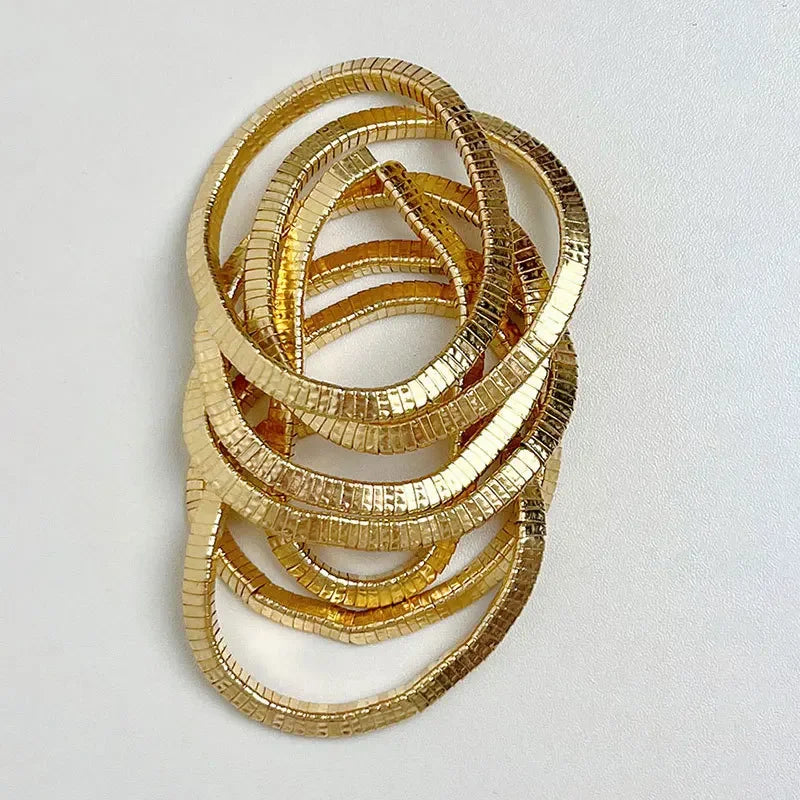 Modern Jewelry Popular Design Multi Layers Metal Stretch Bracelets For Women Party Gifts Fine Accessories 2024 Trend New