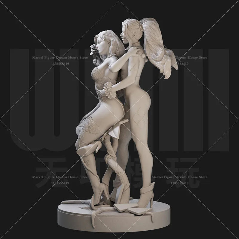 1/24 1/18 Scale DC Little Ugly Girl Harley Quinn Poison Ivy Pamela Villain Group DIY Self-assembled GK 3D Resin Un-panited Doll