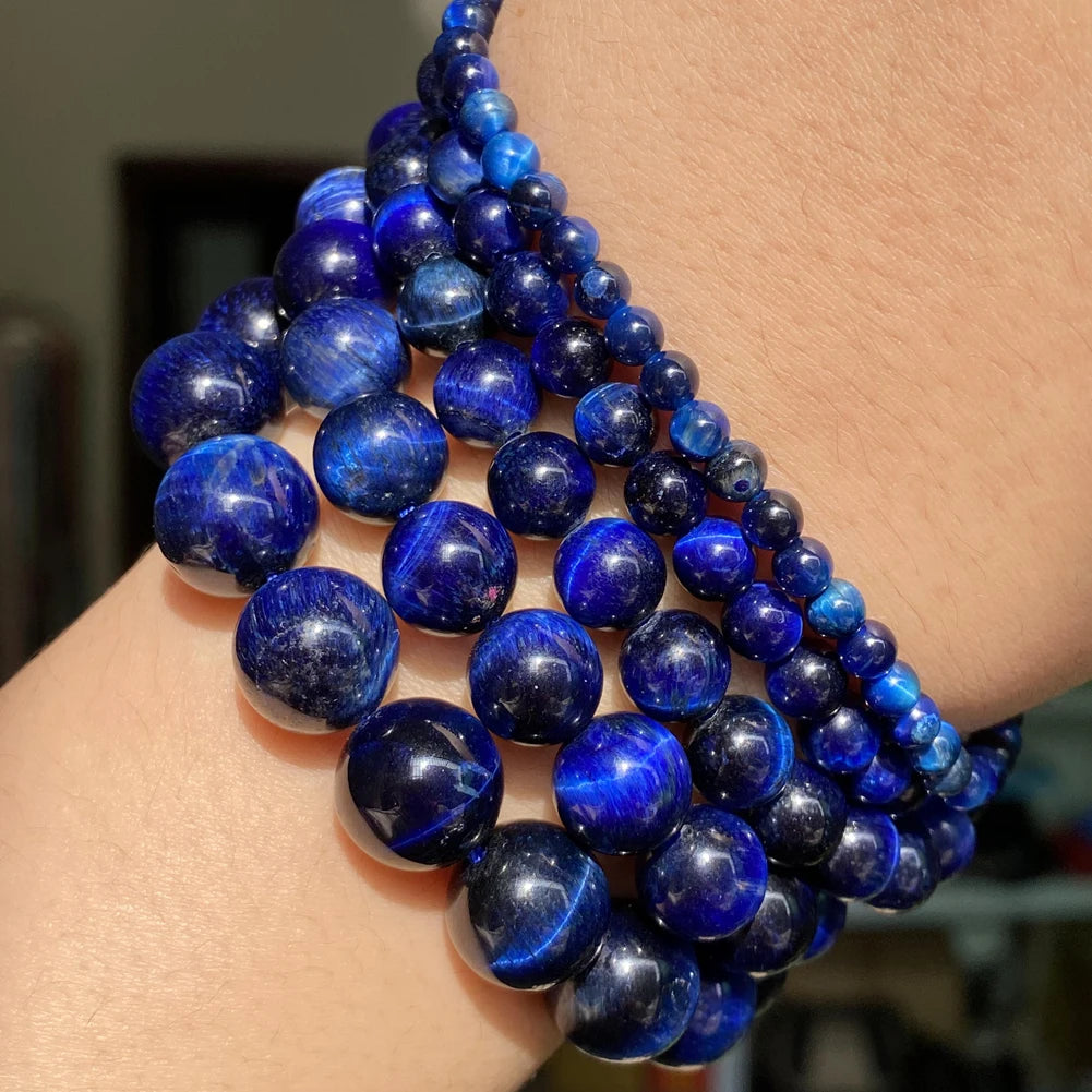 45 Style Natural Stone Beads Blue Chalcedony Crystal Glass Gemstone Jades Agate Beads Jewelry Making DIY Handmade Bracelet 15‘’