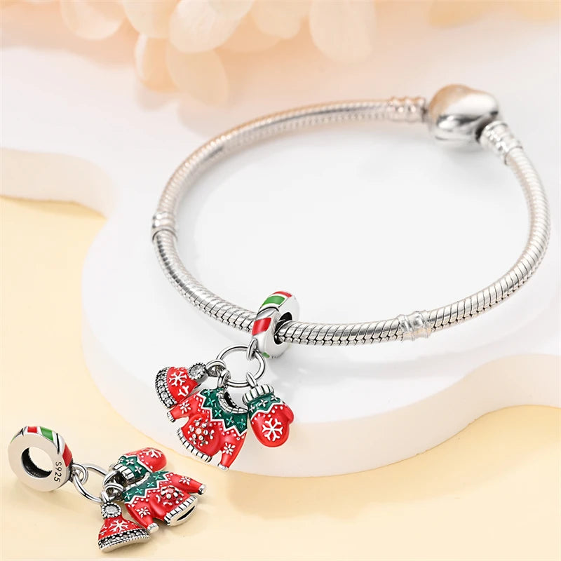 Fit Pandora 925 Original Bracelet 100% S925 Sterling Silver Christmas Series Charm For Women Jewelry DIY Bead Original New Item