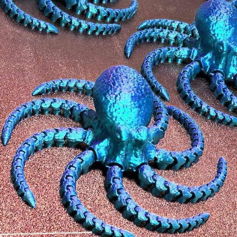3D Printed Models Spider Octopus Snake Figurine Movable Joint Simulation Toys Creative Desktop Ornaments Toy Colorful Crafts