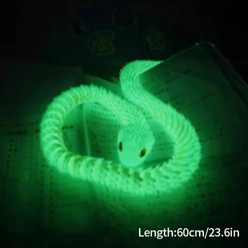 3D Printed Snake Model Viper Snake Figurine Movable Joint Simulation Toys Creative Desktop Car Ornaments Colorful Crafts