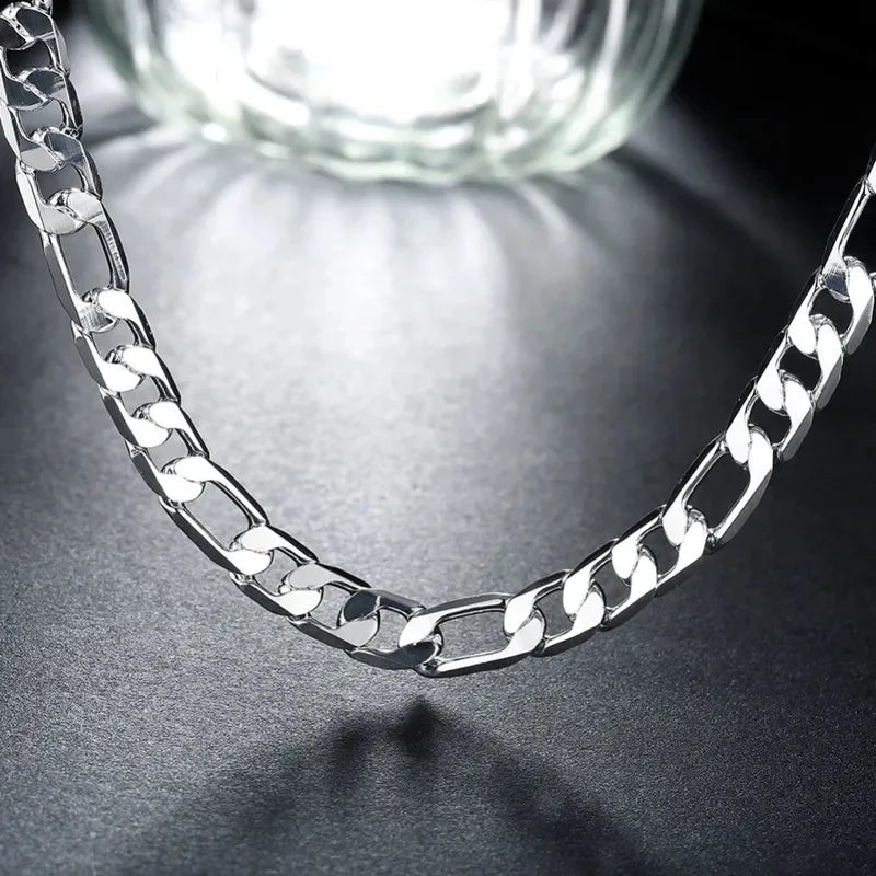 925 Sterling Silver Necklace For Men Classic 12MM Cuban Chain 18-30 Inch Charm High Quality Fashion Jewelry Wedding