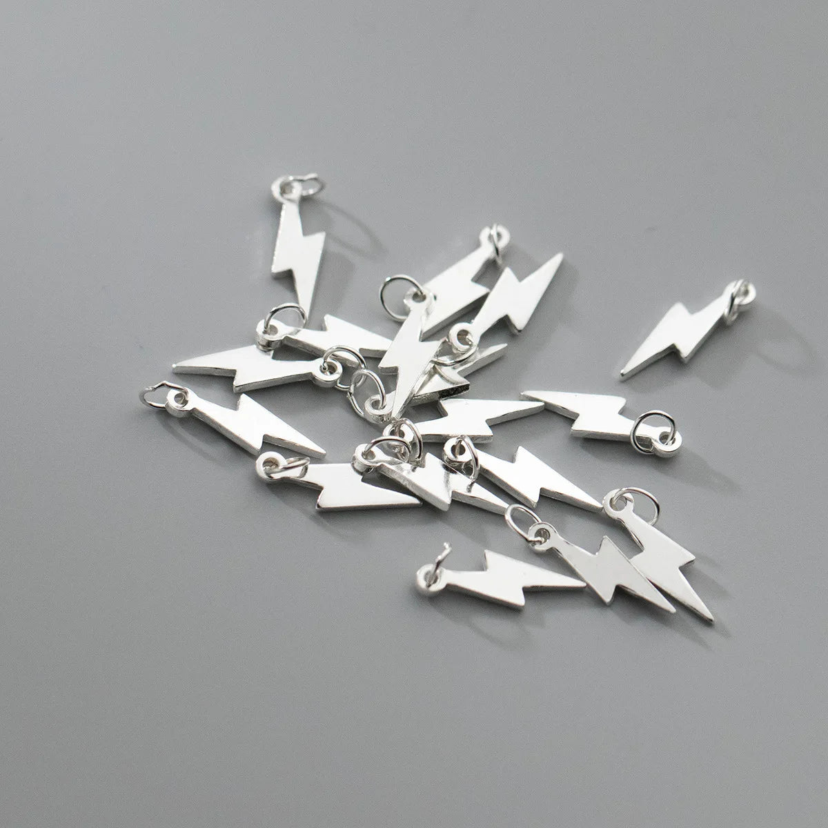 925 Sterling Silver Lightning Shape Jewelry Charms 13x4mm Necklace Earrings Drop Pendants With Ring DIY Accessories