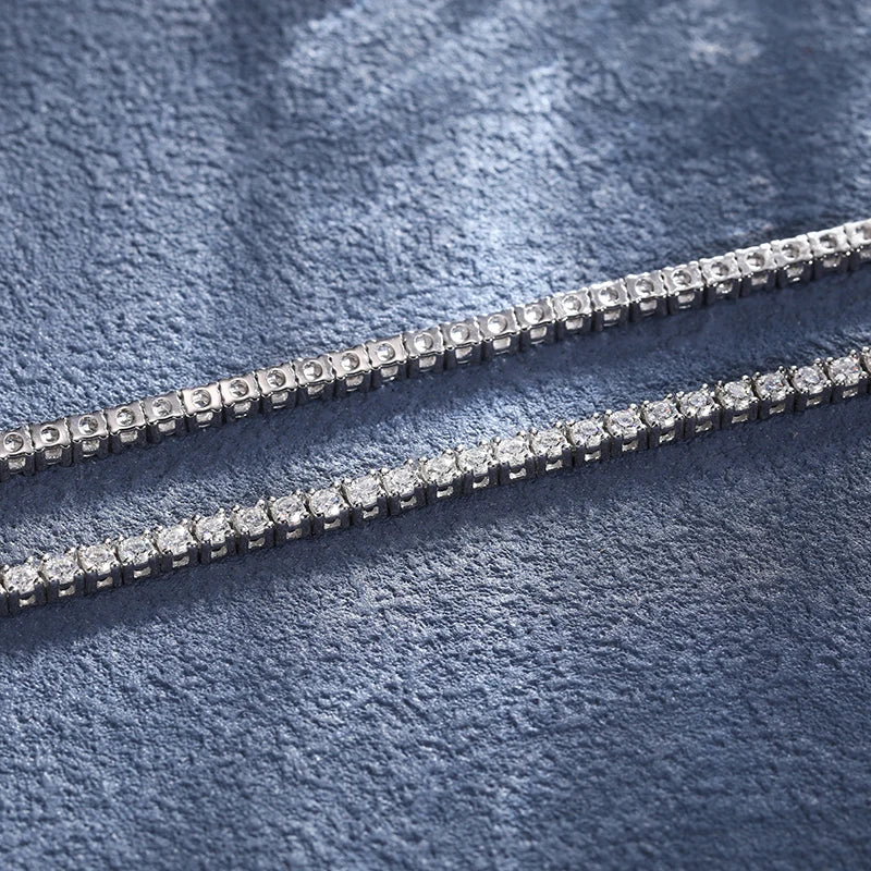 2mm 925 Sterling Silver D VVS Moissanite Tennis Necklace For Women Real 2.5mm Diamonds With GRA Certificate Chain Fine Jewelry