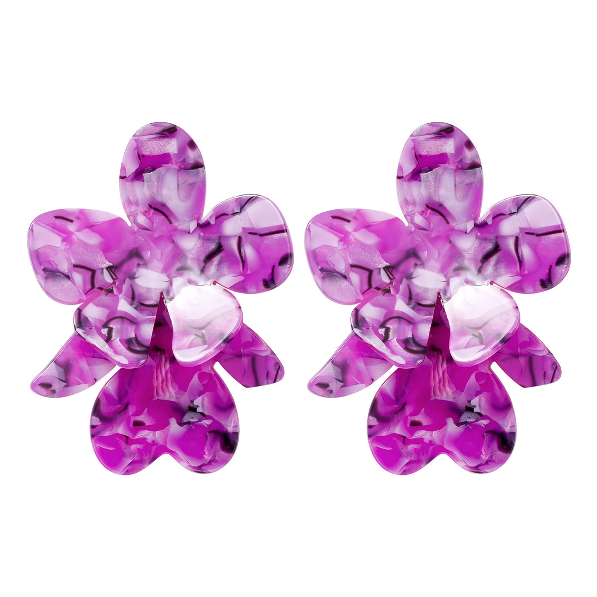 2024 Trend New Elegant Purple Series 38 Kinds Style Acrylic Rhinestone Tassel Earrings for Women Statement Jewelry Wholesale