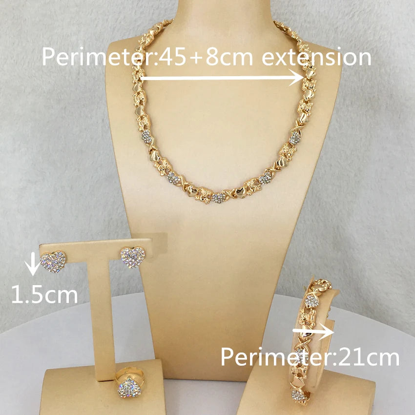 Heart Jewelry Hugs and Kisses Jewelry XOXO Jewelry African Fashion Jewelry for Women FHK10242