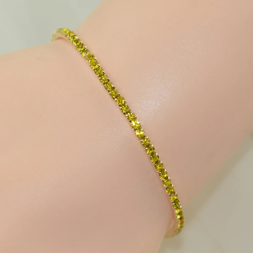 50pcs/Set Fashion Gold Multiple Colour Crystal Rhinestone Elastic Bracelet Bangle Bling Wristband Women Wedding Bridal Jewelry