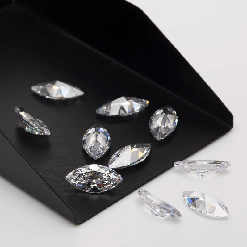 50pcs 100pcs Marquise Cut CZ Stone AAAAA 1.5*3mm 2*4mm 2.5*5mm 3*6mm White Cubic Zirconia Stone Synthetic Gems For Jewelry DIY