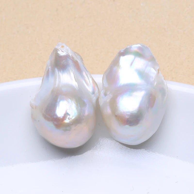 Natural Freshwater Pearl 925 Sterling Silver Large Baroque Pearl Stud Earrings 15-25mm INS Fine Jewelry Gifts for Women EA
