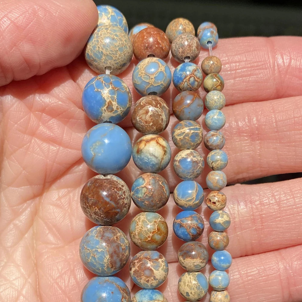 45 Style Natural Stone Beads Blue Chalcedony Crystal Glass Gemstone Jades Agate Beads Jewelry Making DIY Handmade Bracelet 15‘’