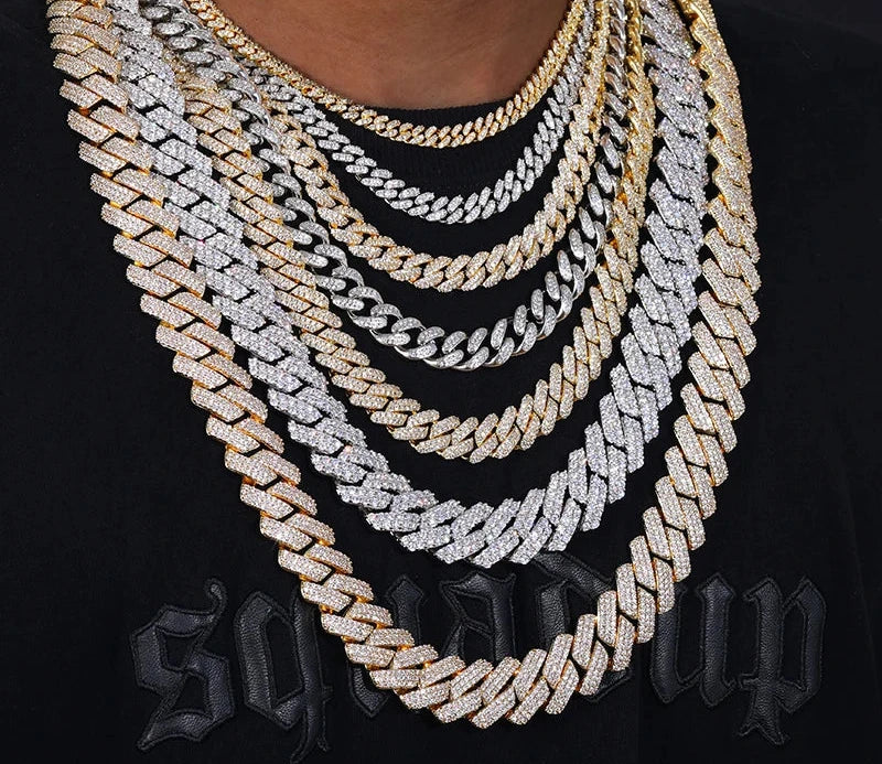 High Quality Iced Out Cuban Link Necklace Men Sterling Silver 925 With Moissanite Cuban Chain Necklace For Men Hip Hop Jewelry