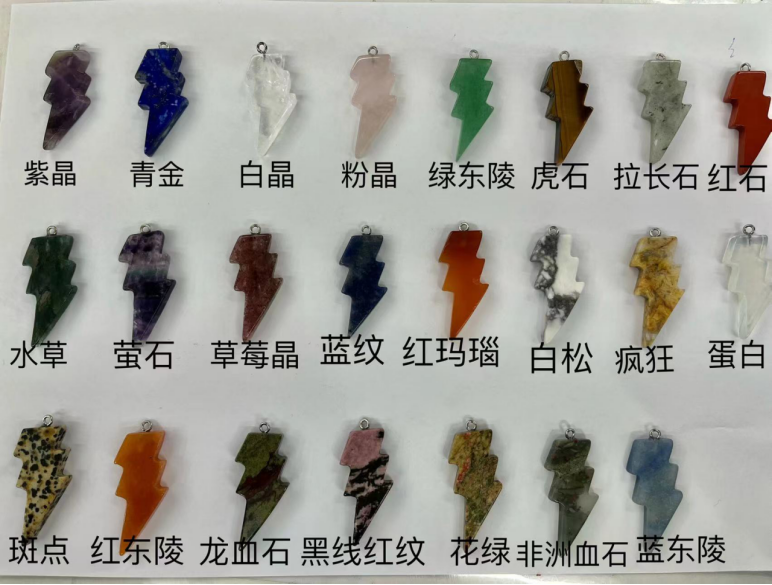 Natural stone pendant,11shape, 49 stones