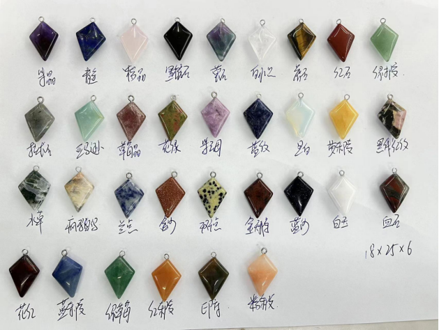 Natural stone pendant,11shape, 49 stones