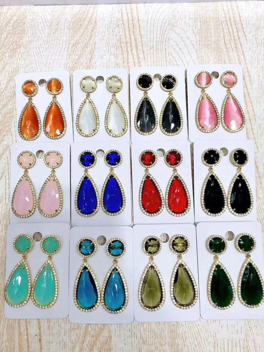 Colorful crystal dangle earring collect