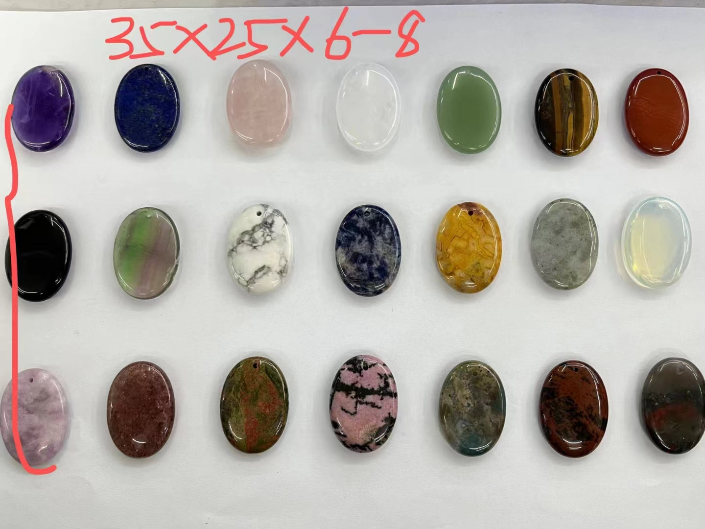Natural stone pendant,11shape, 49 stones