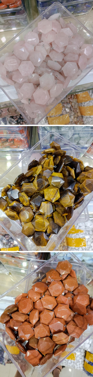 Natural stone pendant,11shape, 49 stones