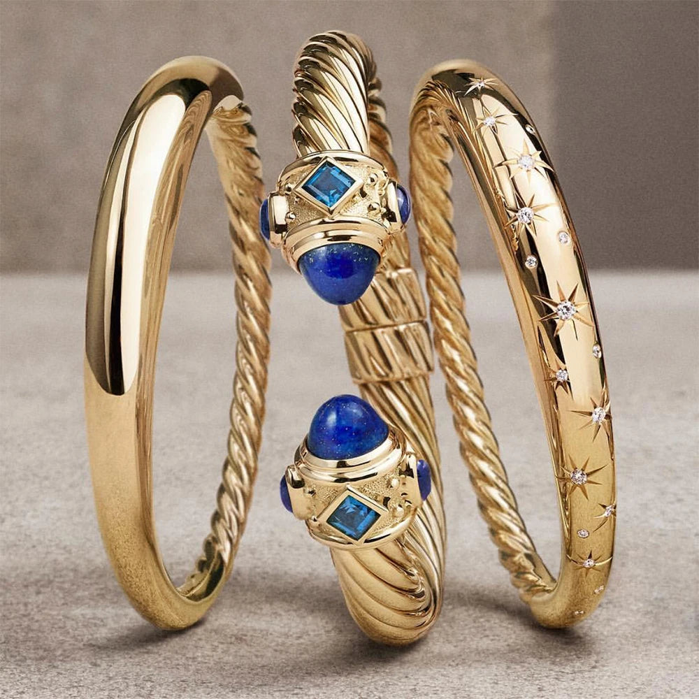 Trendy Luxury Stackable Bangle Cuff For Women Wedding Full Cubic Zircon Crystal CZ Dubai Silver Color Party Bracelet 2023