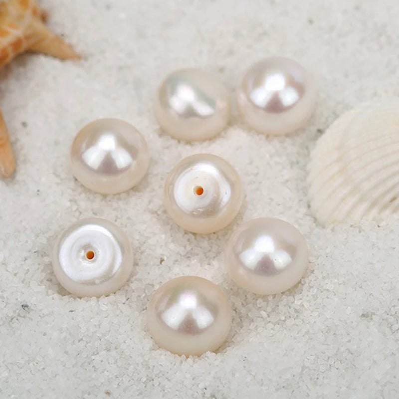 100% Natural Freshwater Pearl Beads 3A 4A Quality 4-10.5mm Various Color Button Pearls for Earring Necklace Make Jewelry DIY