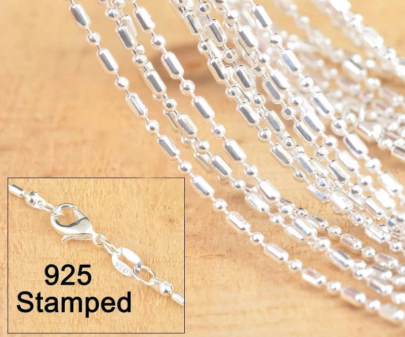 925 Sterling Silver Jewelry Necklace Chains with Lobster Clasps Factory Directly Price Sale 20PCS 18 Inch Collar for Women Men