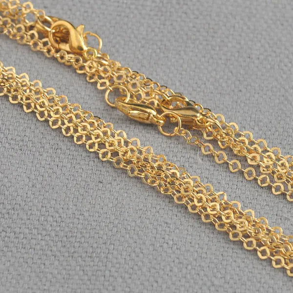 20PCS/Lot Promotion 925 Sterling Silver Color/RoseGold/KC Gold Link Chains Necklaces Fashion Jewelry New Arrival Chains Jewelry