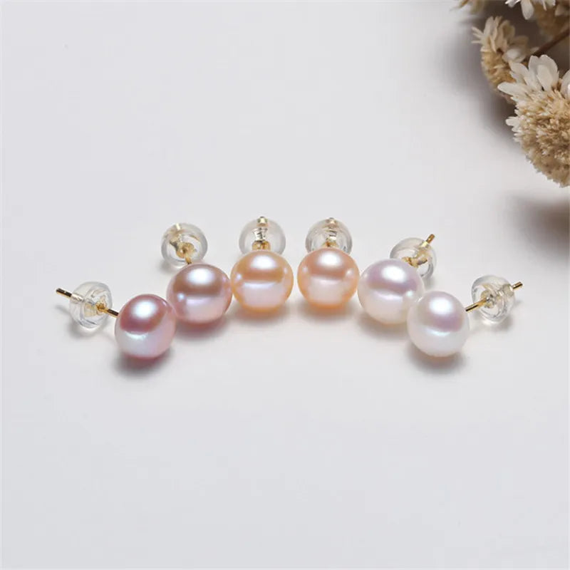 3A 4A 2.5-14mm Natural Pearl Bread Half Hole Round Button Pearls Freshwater Beads For Jewelry Making DIY Earrings Accessories