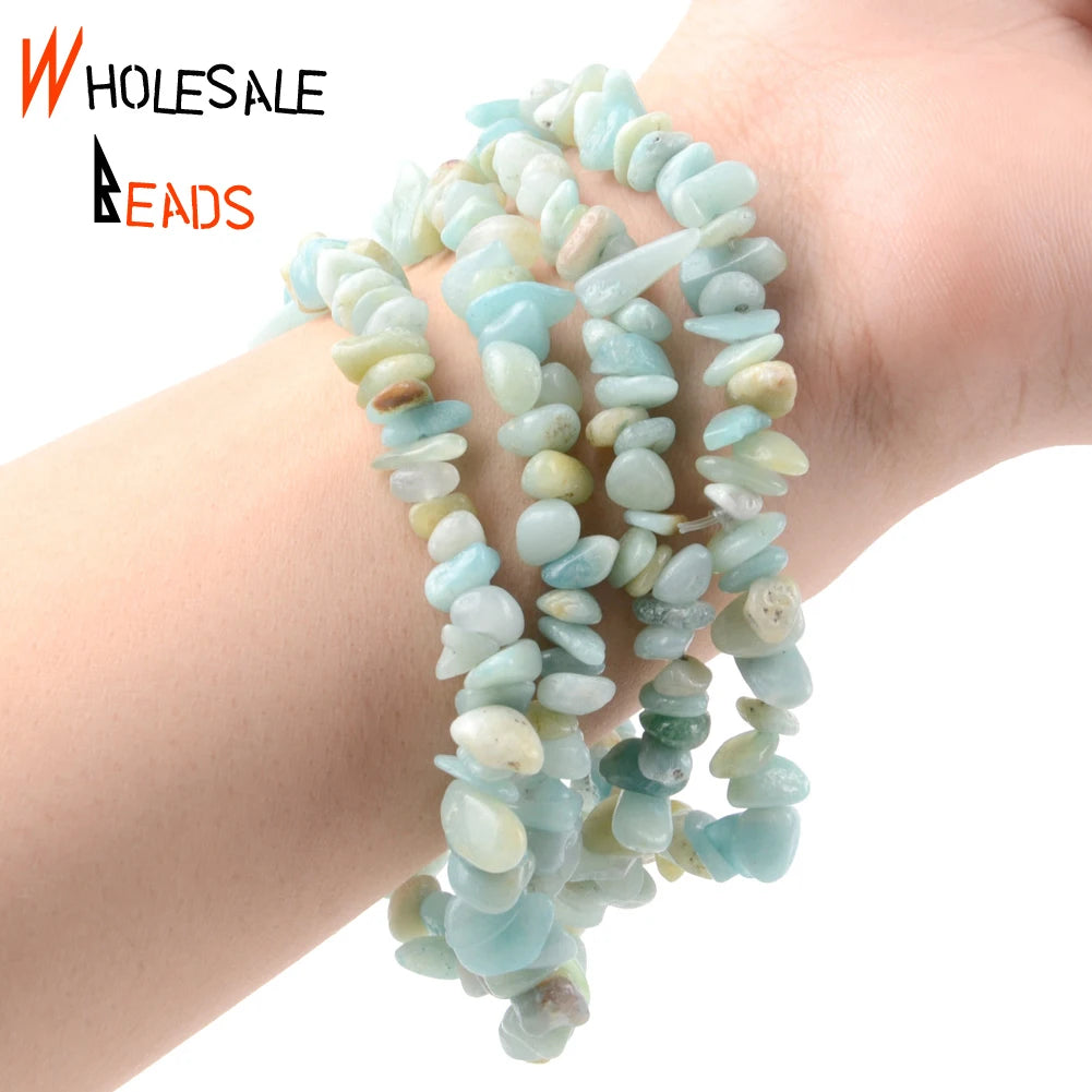 Irregular Natural Chip Beads 3mm-5mm-8mm Amethysts Lapis Lazuli Quartz Stone Beads for Jewelry Making DIY Bracelet Necklace 16"
