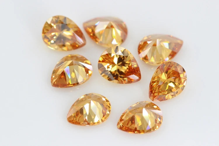 Cubic Zirconia Stone Multicolor Pear Shape Brilliant Cut Loose CZ Stones Synthetic Gems Beads For Jewelry 2x3~13x18mm AAAAA