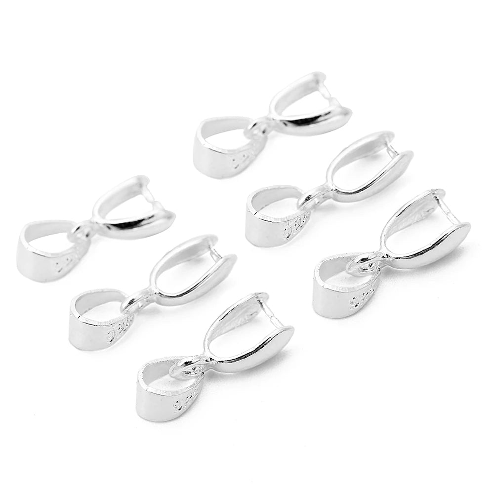 20pcs/lot Size S/M/L 925 Stering  Silver Bail Connector Bale Pinch Clasp Pendant for DIY Necklace Pendant Necklace Jewelry Make