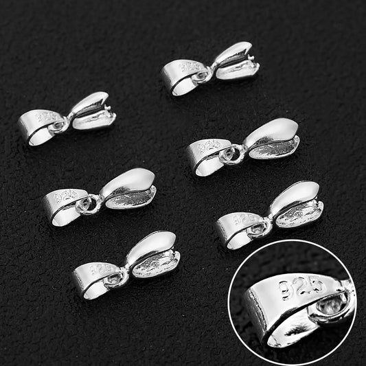 20pcs/lot Size S/M/L 925 Stering  Silver Bail Connector Bale Pinch Clasp Pendant for DIY Necklace Pendant Necklace Jewelry Make