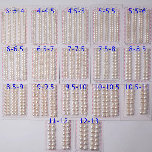 100% Natural Freshwater Pearl Beads 3A 4A Quality 4-10.5mm Various Color Button Pearls for Earring Necklace Make Jewelry DIY