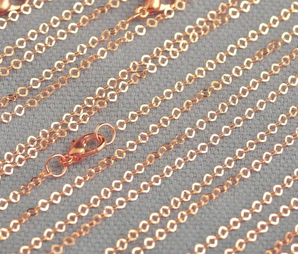 20PCS/Lot Promotion 925 Sterling Silver Color/RoseGold/KC Gold Link Chains Necklaces Fashion Jewelry New Arrival Chains Jewelry