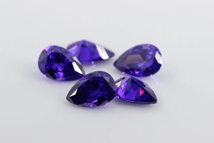 Cubic Zirconia Stone Multicolor Pear Shape Brilliant Cut Loose CZ Stones Synthetic Gems Beads For Jewelry 2x3~13x18mm AAAAA