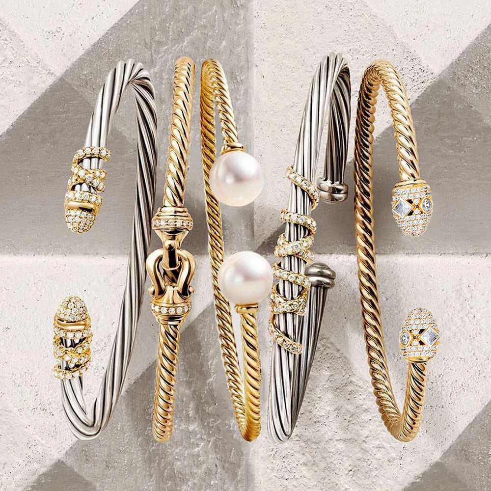 Trendy Luxury Stackable Bangle Cuff For Women Wedding Full Cubic Zircon Crystal CZ Dubai Bracelet Party Jewelry 2023